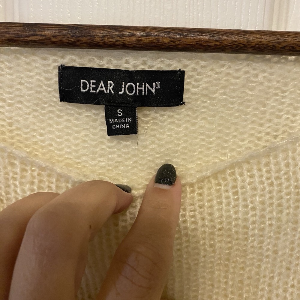 Dear‎ John Women's Small Pullover Sweater Scoop Neck Mohair Wool Blend Stripes - Picture 3 of 3